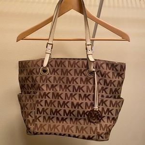 Tan/Brown MK logo Michael Kors tote